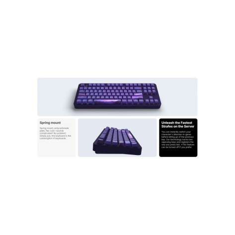 Механична клавиатура Dark Project - ALU87B Celestial, G3MS Voidstone, RGB, лилава