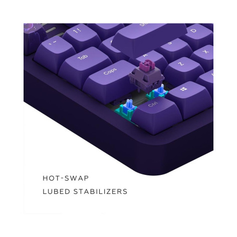 Механична клавиатура Dark Project - ALU87B Celestial, G3MS Voidstone, RGB, лилава
