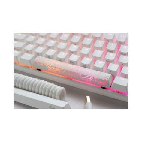 Mеханична клавиатура Ducky - One 3 Pure White Mini, Silent Red, RGB, бяла