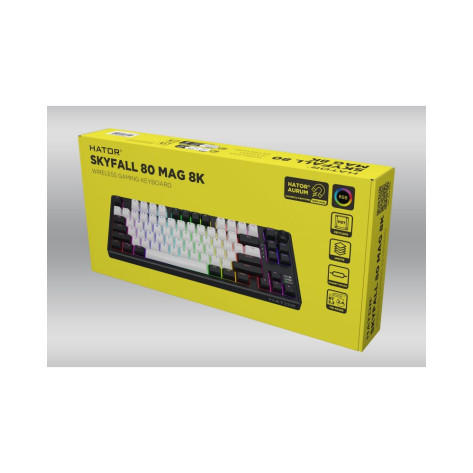 Механична клавиатура Hator - Skyfall 80 MAG ULTRA 8K, Aurum Ice Magnetic, RGB, черна/бяла