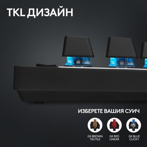 Механична клавиатура Logitech - G Pro X TKL, безжична, GX, черна