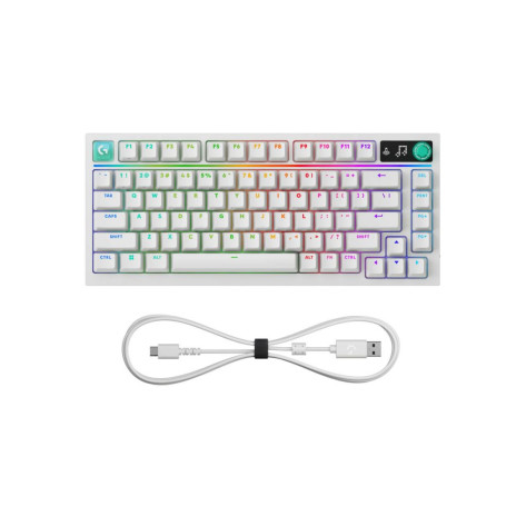 Механична клавиатура Logitech - G316 X 75, Tactile/Linear, RGB, бяла