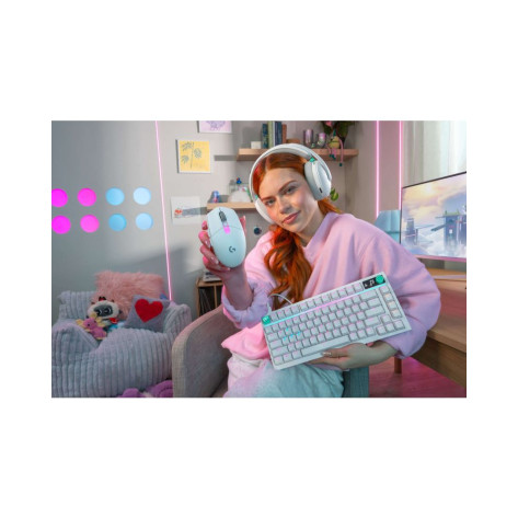 Механична клавиатура Logitech - G316 X 75, Tactile/Linear, RGB, бяла