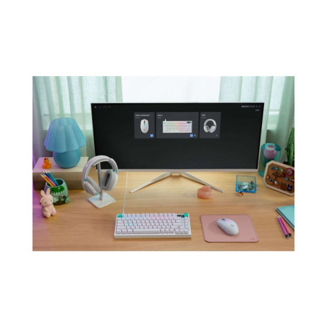 Механична клавиатура Logitech - G316 X 75, Tactile/Linear, RGB, бяла