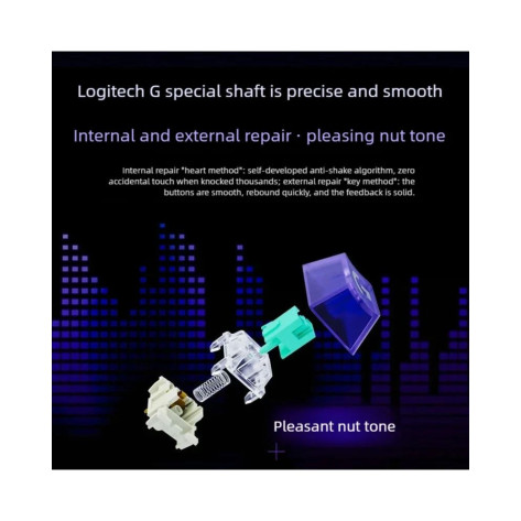 Механична клавиатура Logitech - G316 X 98, Tactile, RGB, бяла