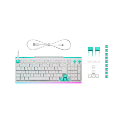 Механична клавиатура Logitech - G512 X 98, Tactile, RGB, бяла