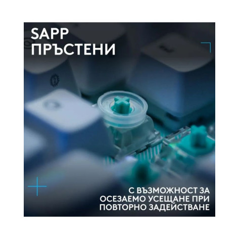 Механична клавиатура Logitech - G512 X 98, Tactile, RGB, бяла
