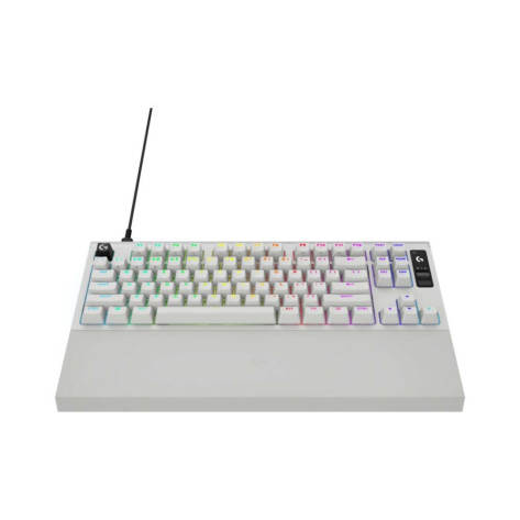Механична клавиатура Logitech - Pro X2 Rapid, TKL, Custom HE Magnetic, RGB, бяла