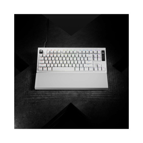 Механична клавиатура Logitech - Pro X2 Rapid, TKL, Custom HE Magnetic, RGB, бяла