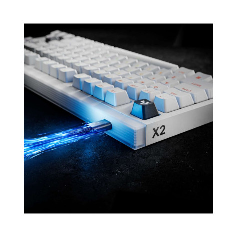 Механична клавиатура Logitech - Pro X2 Rapid, TKL, Custom HE Magnetic, RGB, бяла