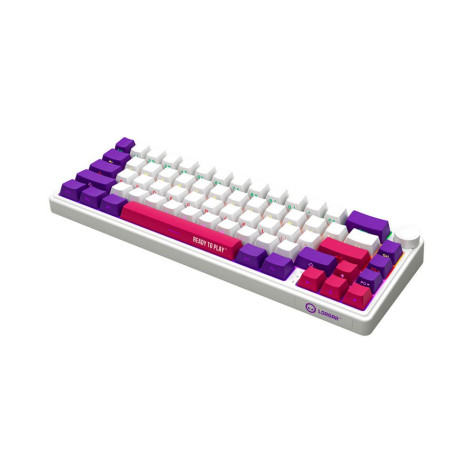 Механична клавиатура Lorgar - KBP70MW Mini, безжична, Linear, RGB, бяла/лилава