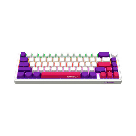 Механична клавиатура Lorgar - KBP70MW Mini, безжична, Linear, RGB, бяла/лилава