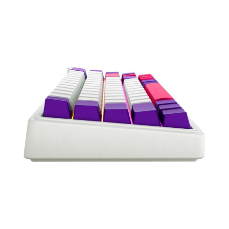 Механична клавиатура Lorgar - KBP70MW Mini, безжична, Linear, RGB, бяла/лилава