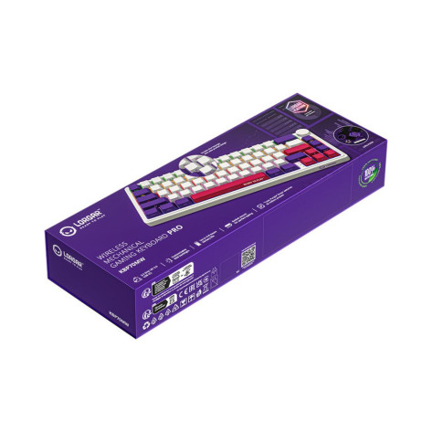 Механична клавиатура Lorgar - KBP70MW Mini, безжична, Linear, RGB, бяла/лилава