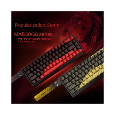 Механична клавиатура Madlions – MAD 68 HE V2, Amber Pro, черна