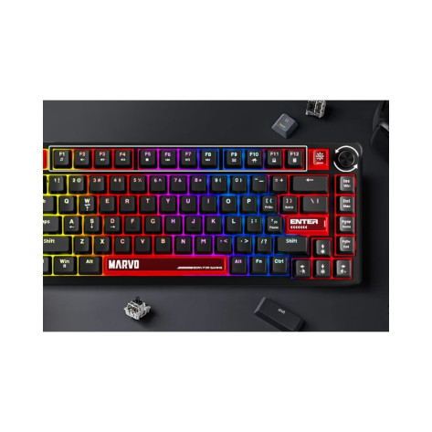 Механична клавиатура Marvo - Arma 98 KG936, TNT Peach Linear, 75%, RGB, черна