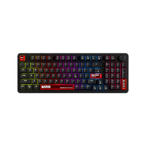 Механична клавиатура Marvo - Arma 98 KG937, TNT Peach Linear, 98%, RGB, черна
