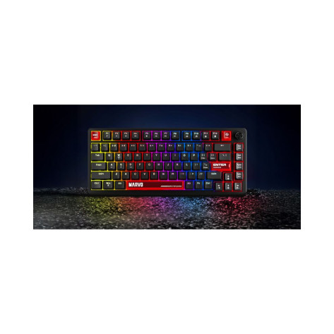 Механична клавиатура Marvo - Arma KG935, TNT Peach, Rainbow, черна