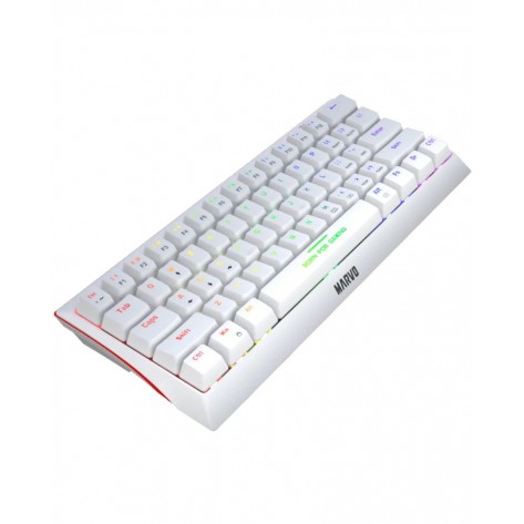 Механична клавиатура Marvo - KG962G Hecate 61R WH White, Red switches, бяла