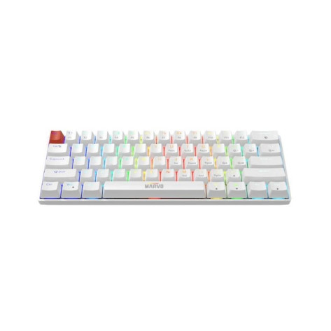 Механична клавиатура Marvo – Saber 61, ZDZ Red, RGB, бяла