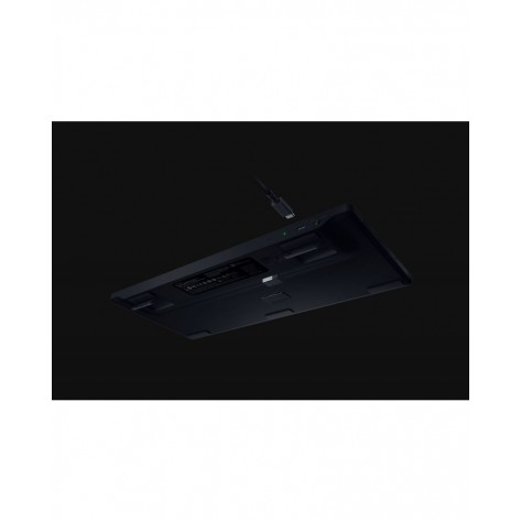 Механична клавиатура Razer - BlackWidow V4 Low-profile HyperSpeed Orange Switch, безжична, Linear, черна