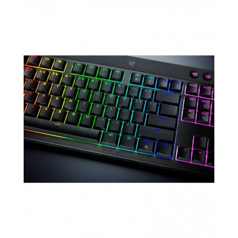 Механична клавиатура Razer - BlackWidow V4 Low-profile HyperSpeed Orange Switch, безжична, Linear, черна