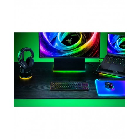 Механична клавиатура Razer - BlackWidow V4 Low-profile HyperSpeed Orange Switch, безжична, Linear, черна