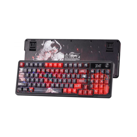 Механична клавиатура Redragon - Artemis Pro Anime AK K719AK-RGB-PRO, безжична, Redragon Yellow, RGB, черна