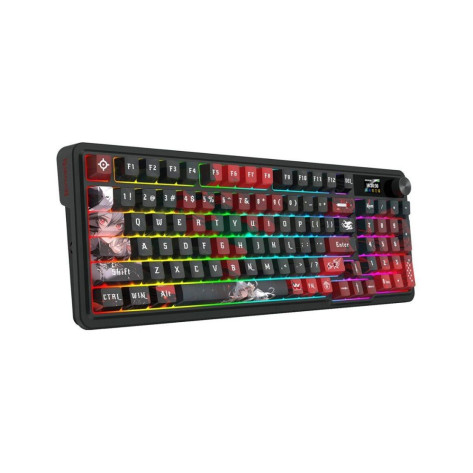 Механична клавиатура Redragon - Artemis Pro Anime AK K719AK-RGB-PRO, безжична, Redragon Yellow, RGB, черна