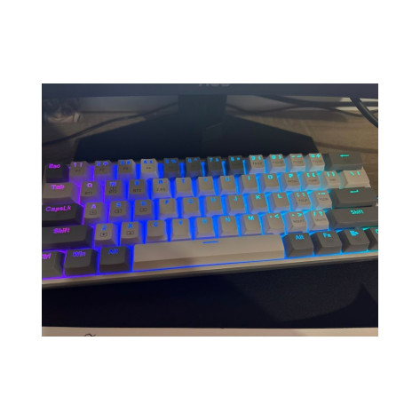 Механична клавиатура Redragon - Fizz Pro K616, безжична, Red, бяла/сива