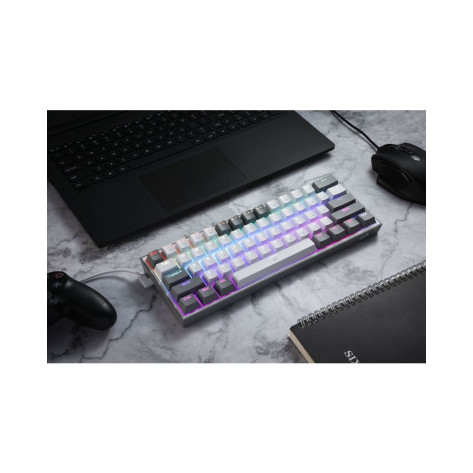 Механична клавиатура Redragon - Fizz Pro K616, безжична, Red, бяла/сива