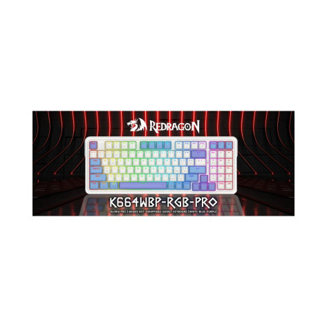 Механична клавиатура Redragon - Gloria Pro, безжична, Redragon Orange, RGB, бяла
