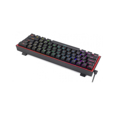 Механична клавиатура Redragon - K617 Fizz, Red Linear, RGB, 60%, черна