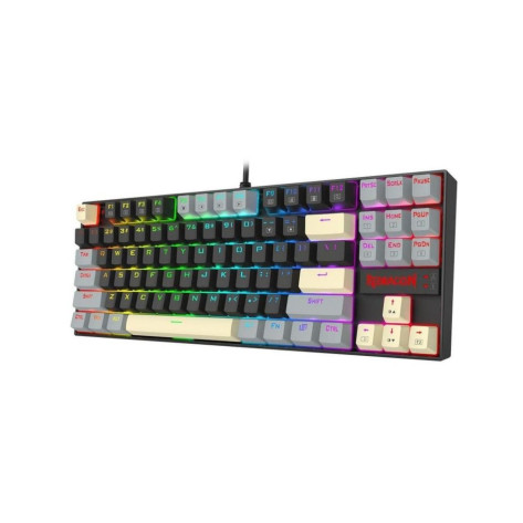 Механична клавиатура Redragon - Kumara K552LGY, Outemu Red, RGB, черна/сива