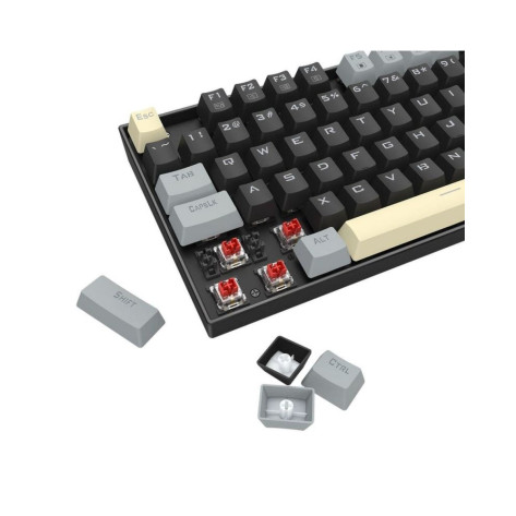 Механична клавиатура Redragon - Kumara K552LGY, Outemu Red, RGB, черна/сива