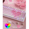 Механична клавиатура Royal Kludge - R75 Pink Melody, Cream Switch, RGB, розова