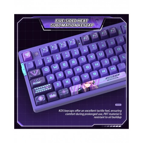 Механична клавиатура VGN - V87 Pro Athena, безжична, Linear, RGB, лилава