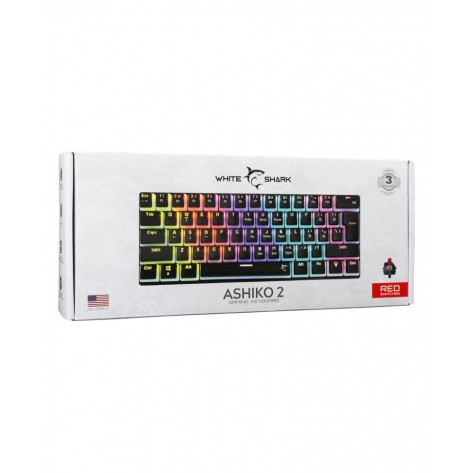 Механична клавиатура White Shark - Ashiko 2 GK2022, Red Switch, RGB, черна