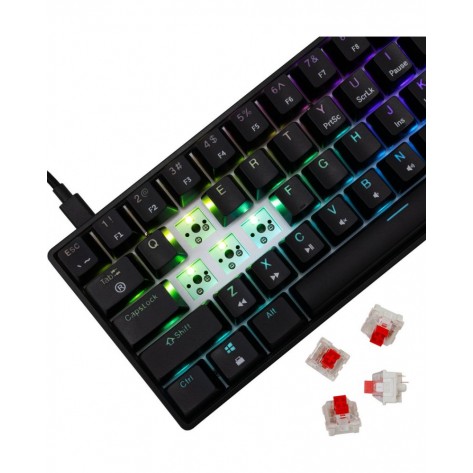 Механична клавиатура White Shark - Shinobi 2, Red Switch, RGB, черна