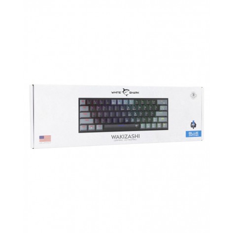 Механична клавиатура White Shark - Wakizashi 2, Blue Switch, RGB, черна/сива