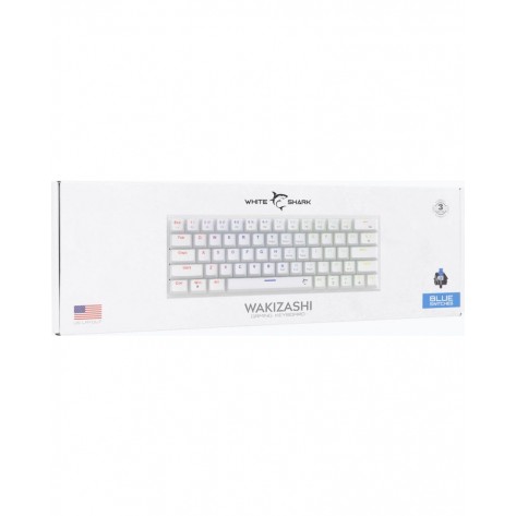 Механична клавиатура White Shark - WAKIZASHI-2 White, Blue Sw., бяла
