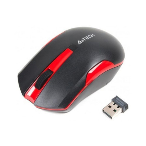 Мишка A4Tech - V-Track G3-200N, оптична, безжична, черна/червена