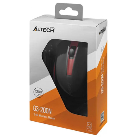 Мишка A4Tech - V-Track G3-200N, оптична, безжична, черна/червена