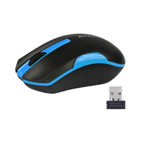 Мишка A4Tech - V-Track G3-200N, оптична, безжична, черна/синя
