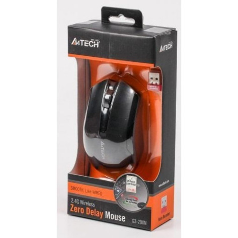 Мишка A4Tech - V-Track G3-200N, оптична, безжична, черна/синя