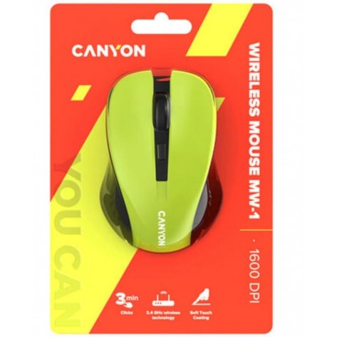 Мишка Canyon - MW-1, оптична, безжична, Yellow