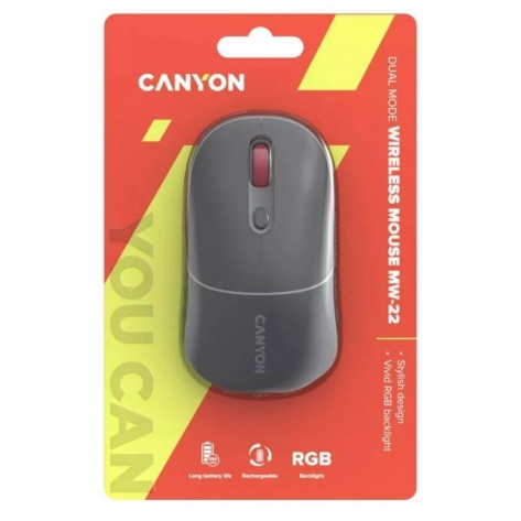 Мишка Canyon - MW-22, оптична, безжична, Dark grey
