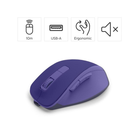 Мишка Hama - WM-500 Recharge, оптична, безжична, лилава