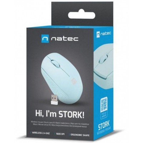 Мишка Natec - Stork, оптична, безжична, синя
