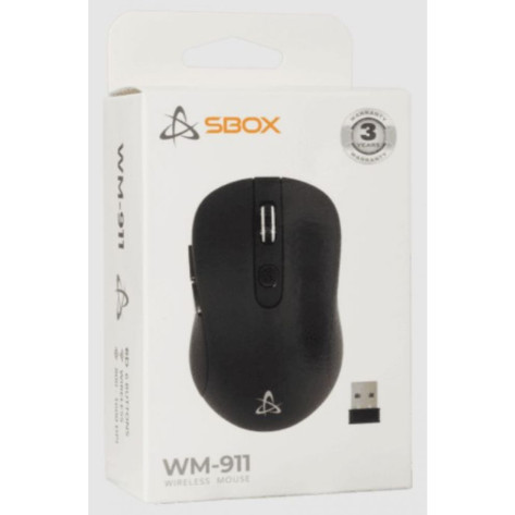 Мишка SBOX -  WM-911, оптична, безжична, черна